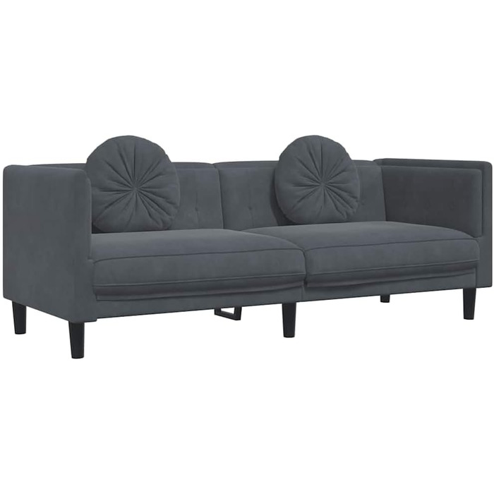 Диван, м&39який диван з подушками, диван для відпочинку, дизайнерський диван для вітальні, диван для вітальні, сучасний оксамит, темно-сірий, 3-місний, 3-місний темно-сірий