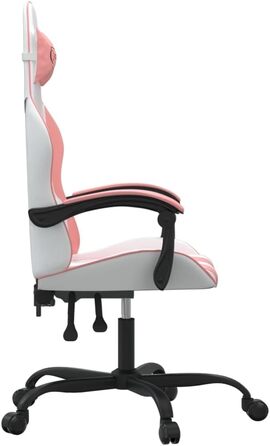 Геймерське крісло, офісне крісло, білий та рожевий, штучна шкіра