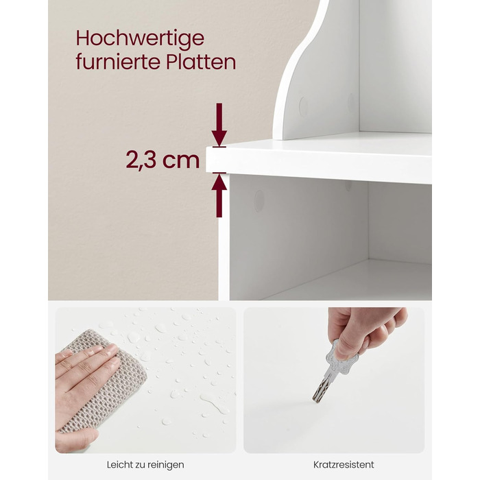 Вішалка для верхнього одягу VASAGLE з лавкою для взуття, шафа, місце для зберігання взуття, 5 потрійних гачків, окремостояча, компактна, для вхідної зони, коридору, регульовані полиці, хмарно-білий HSR404T10