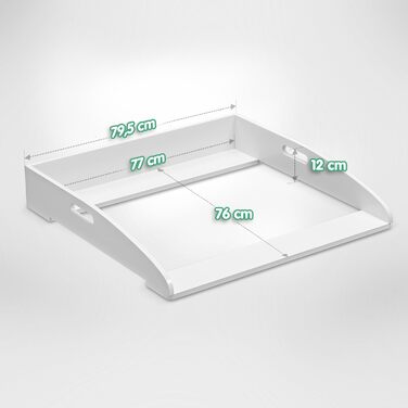 Накладка на пеленальний столик CADANI ILA Регульована універсальна накладка на пеленальний столик, сумісна з комодами IKEA Malm, Hemnes та Nordli 777612 см, Біла із захистом від перекидання та надійним кріпленням для пеленальних столиків