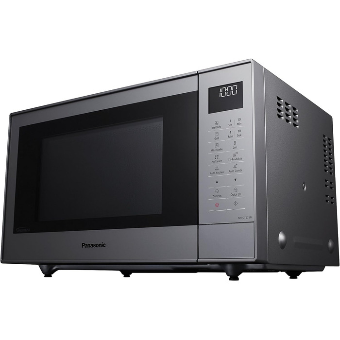 Мікрохвильова піч Panasonic NN-CT57JMGPG (1000 Вт, з грилем і гарячим повітрям, інверторна мікрохвильова піч, 27 літрів, низька монтажна глибина) Срібло Срібло Одинарний