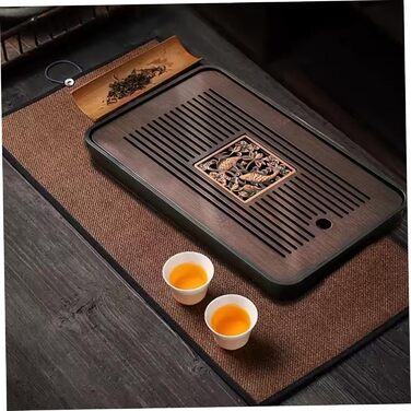 Набір для чайної церемонії Кунг-Фу з бамбуковим підносом (36 x 24 см), ємністю для води та зливом - ідеальний подарунок для друзів та рідних