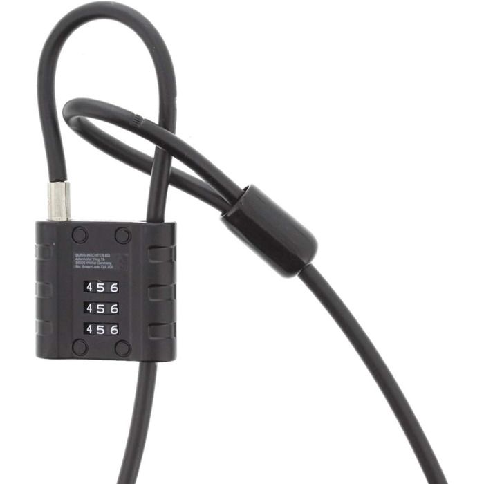 Замок тросовий Burg-Wchter з кодовим замком, для велосипеда, мотоцикла, електросамоката, садових меблів, 725 300 SnapLock, чорний, 3 м