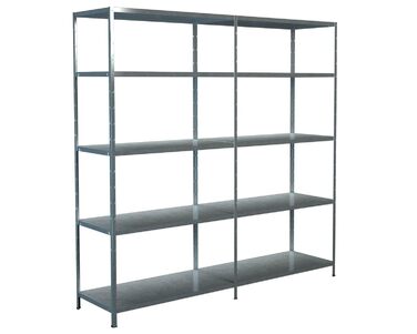 Стелаж Schulte Regalwelt з 2 x 5 полицями PowerMAX, вантажопідйомність 85 кг, 200x200x50 см (ВxШxГ), оцинкований (полиця для зберігання, полиця для майстерні, полиця для підвалу, полиця для гаража, металева полиця, оцинкована 200 см x 200 см x 50 см)