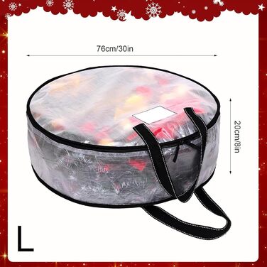 Коробки для зберігання, корони, 2 прозорі кишені для гірлянд органайзер для декорування гірляндами, для різдвяних вечірок, Хеллоуїна, зберігання вдома, шафі, гаражі 76 x 20 см