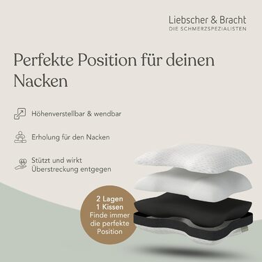 Ортопедична подушка для шиї та полегшення болю в шиї, 40x55 см Ергономічна подушка для сну з регульованою висотою Середньої та жорсткої жорсткості Дихаюча та придатна для прання
