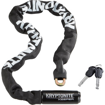 Інтегрований ланцюговий замок Kryptonite Keeper 785 - 85 см, клас безпеки 5/10, протиугінний велосипедний замок, зі сталевим ланцюгом 7 мм та 2 ключами - чорний
