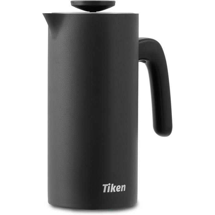 Френч-прес з нержавіючої сталі Подвійний стінний пилосос Thermo Coffee Ready Посудомийна машина безпечна чорна, 1L