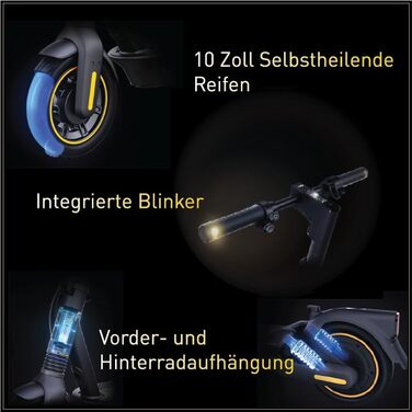 Самокат з допуском до дорожнього руху для дорослих, максимальна швидкість 20 км/год, запас ходу 70 км, великий запас ходу (версія