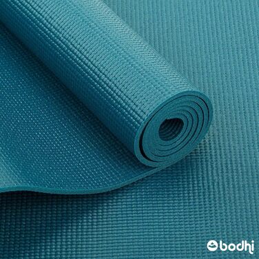 Килимок для йоги Bodhi Asana Універсальний килимок для вправ Нетоксичний та миється Килимок з ПВХ Фітнес-килимок для йоги, пілатесу та гімнастики Нековзний для вашої практики йоги Товщина 4,5 мм, колір бензин