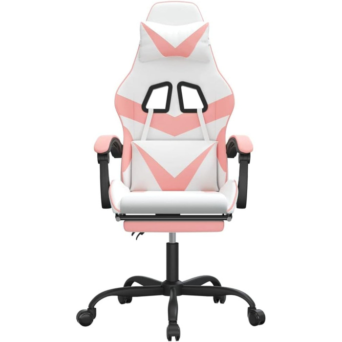 Обертове ігрове крісло з підставкою для ніг, біле та рожеве, штучна шкіра, меблі, крісло-реклайнер, крісло, письмове крісло для вітальні, спальні, модель 349564