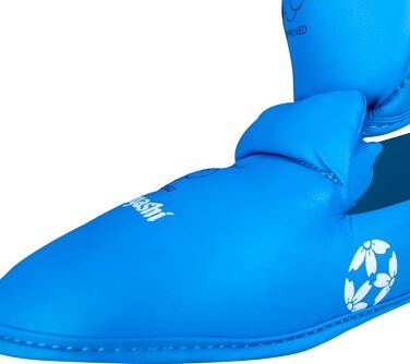 Захисні накладки на гомілку та підйом Hayashi Karate (схвалені WKF) XXL синього кольору