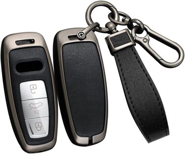 Чохол для ключа ontto Keyless підходить для Audi A8 A8L Q8 A3 Sportback A6 A7 Q7 RS6 S6 S7 SQ8 Q4 SQ7 TFSI E-Tron 2019-2023 Захисний чохол Чохол для ключів Чохол для ключів Брелок 3 кнопки - чорний