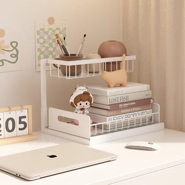 Органайзер під шафу Bukfen, висувний органайзер для шафи, 2-рівневий, висувна полиця під шафу, зберігання, універсальний для кухні