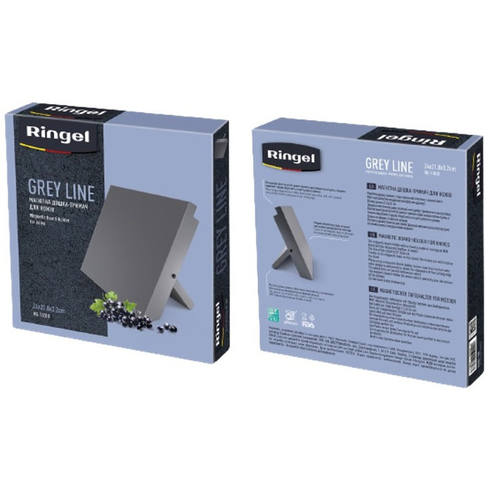 Магнітна дошка-тримач для ножів RINGEL Grey line, 24.0х21.8х3.2 см