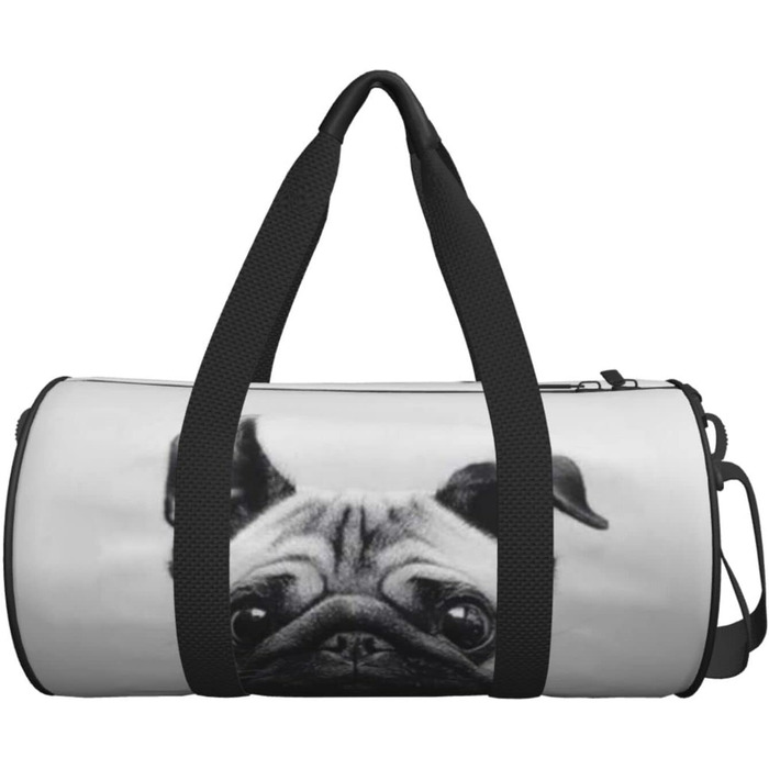 Дорожня сумка-циліндр з мопсом, спортивна сумка для чоловіків та жінок, сумка для подорожей, спортивний баул