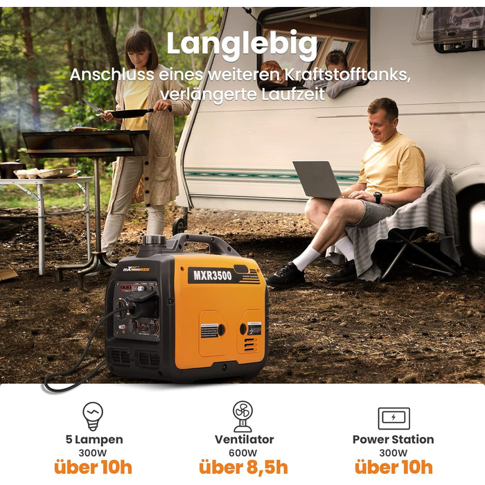 Інверторний електрогенератор 3300 Вт бензиновий супер тихий 4-х тактний з розетками USB і 230В Легкий як аварійний генератор резер