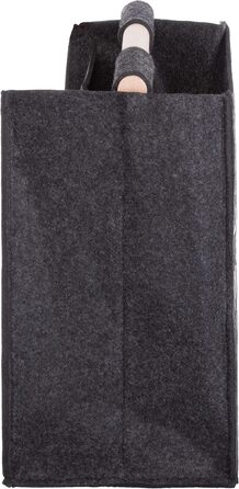 Стійка для газет Brandsseller Felt з дерев&39яною ручкою, приблизно 31 x 30 x 18 см, кошик/кишеня для газет - Читання - це як мріяти з відкритими очима - Антрацит