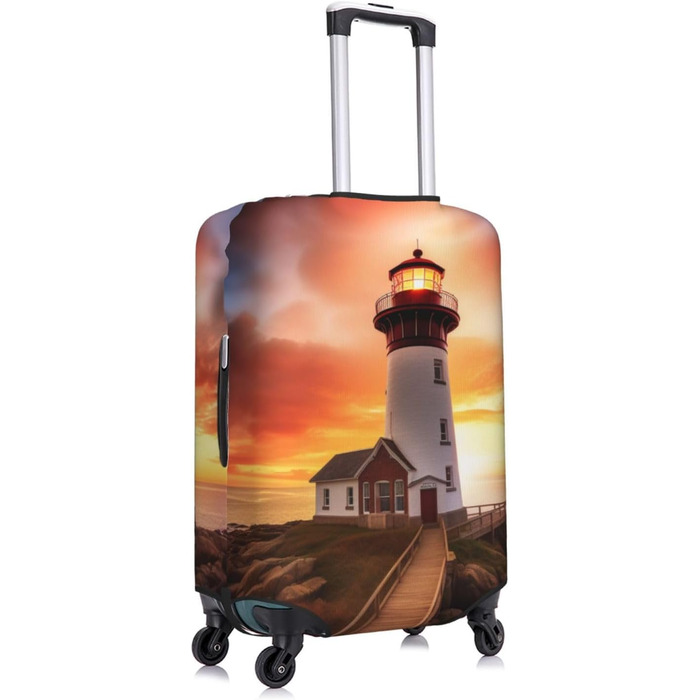 Чохол еластичний для валізи Sunset Prints з прихованою блискавкою, універсальний захист для подорожей та ділових поїздок, чорний, розмір M (для валіз 22-24 дюйми)