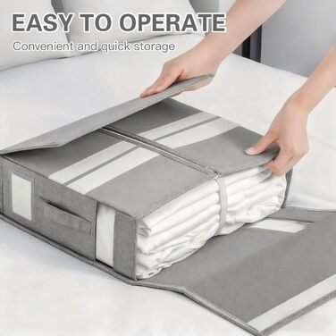 Органайзер для постільної білизни, для шафи, 6 предметів, складна коробка для зберігання з прозорим віконцем, етикеткою та блискавкою, органайзер для ковдр, простирадл та одягу