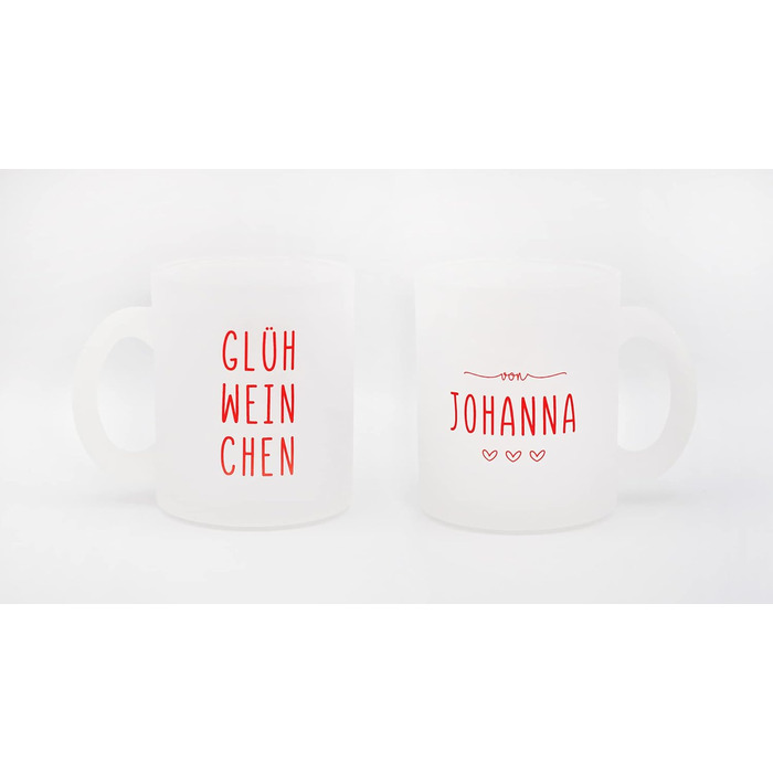 Персоналізована кружка для глінтвейну з матового скла Червоний Ім&39я можна вибрати Скляна кружка об&39ємом 330 мл, можна мити в посудомийній машині Подарунок на зиму та Різдво