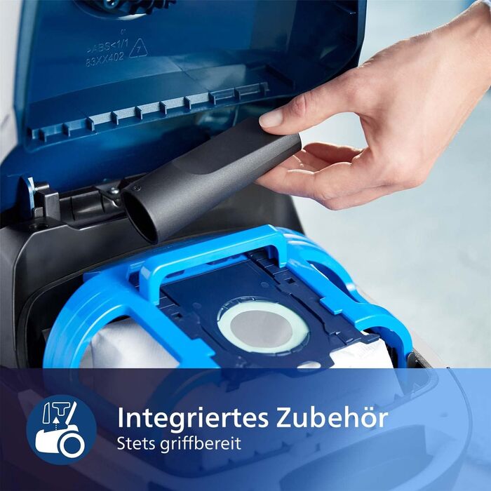 Компактний пилосос Philips серії 3000 Performer з мішком - пилосос потужністю 900 Вт з фільтром від алергії, радіус дії 9 м (XD311