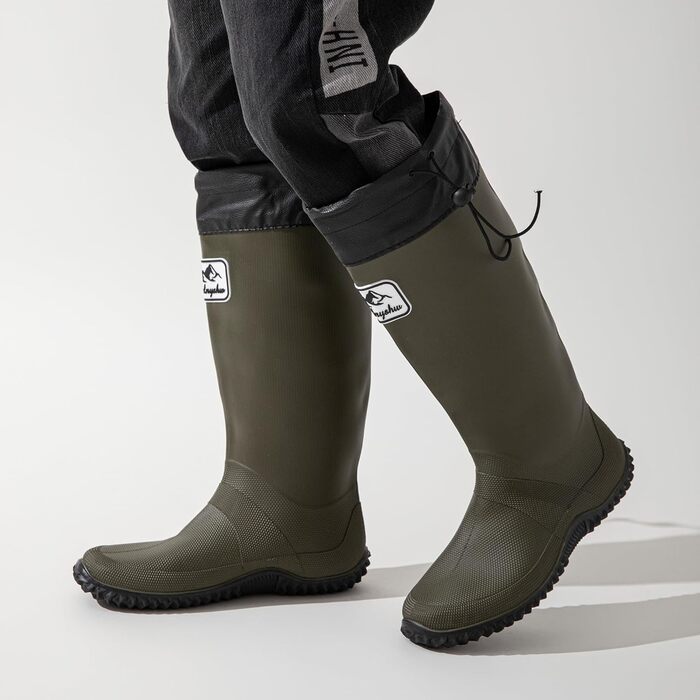 Гумові чоботи JOMIX унісекс для жінок та чоловіків, складні високі дощовики, водонепроникні, нековзні, легкі ПВХ чоботи, садові дощовики, розмір 40/41 EU, зелені