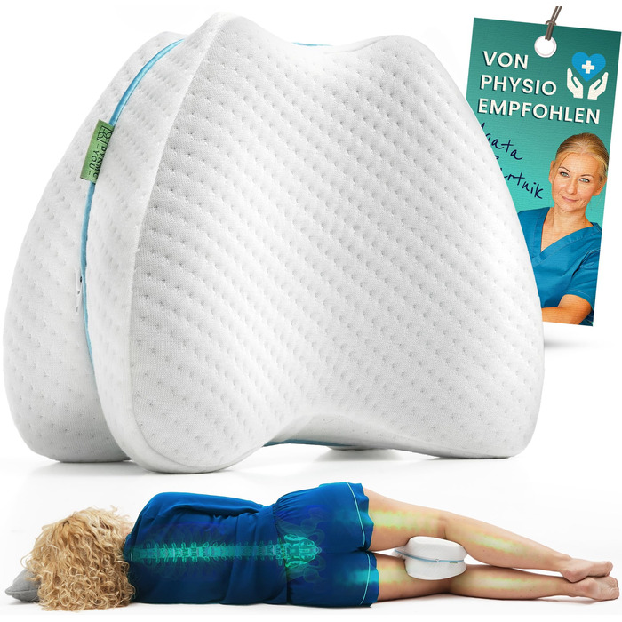 Подушка для колін для сну на боці - Ергономічна подушка з піни з пам&39яттю форми для ніг, стегон та спини - Подушка для ніг для спокійного сну з дихаючою та пральною оббивкою 26x22 см