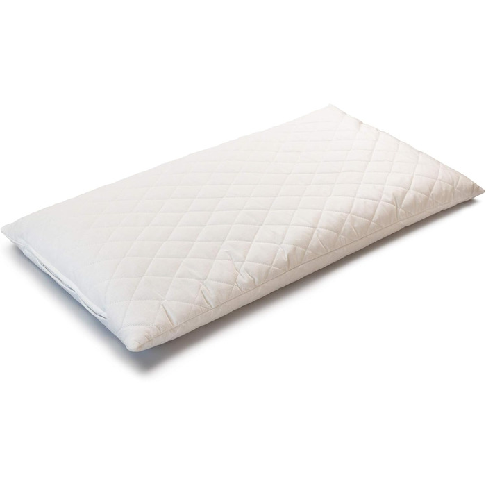 Подушка GIRAFFENLAND з органічного лушпиння спельти 40x80 см, стьобана біла, наповнена безпосередньо органічно вирощеним лушпинням спельти