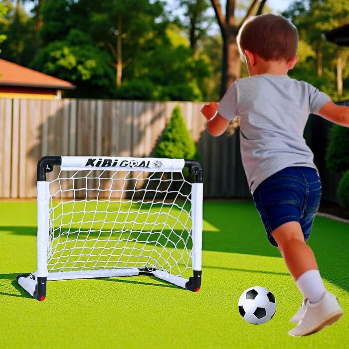 Дитячі футбольні ворота, складні футбольні ворота для приміщень, 60x45 см/90x60 см/115x80 см, складні міні-футбольні ворота для саду, дитячі - маленькі футбольні ворота для використання в приміщенні та на вулиці, білі, 60x45 см