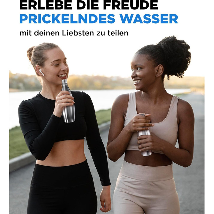 Безпластикова пляшка з нержавіючої сталі 900 мл для Sodastream Crystal - Пляшка з нержавіючої сталі, захищена від миття в посудомийній машині для потоку газованої води - Металеві пляшки Soda Maker 900 мл Nature, 100