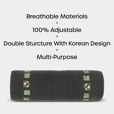 Корейська гречана подушка BTS JK&39s Pick (Begozani), регульована циліндрична подушка (30,5 x 10,2 см) з органічною наволочкою, дихаюча для прохолодного сну, валик для шиї для сну на боці та спині