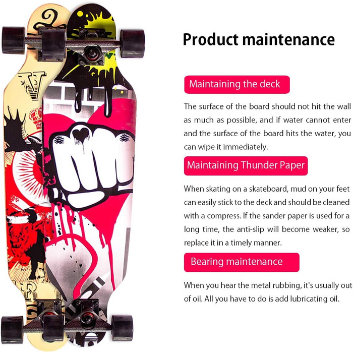 Лонгборд Sumeber Graffiti 31" Drop-Through Cruiser LED – freeride з світними PU колесами 95A, 9-шаровий клен, для дівчат, новачків, дітей та дорослих