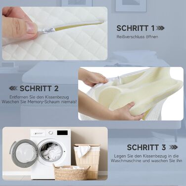 Подушка для шиї Z-hom, ергономічна подушка для шиї з піни з ефектом пам&39яті, подушка для сну на боці, спині та животі, ергономічна подушка для сну на боці (60 x 39 x 10/12 см)