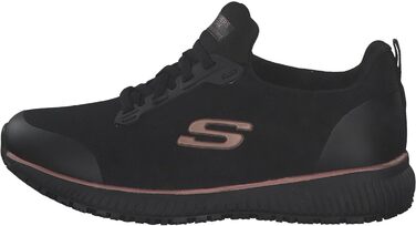 Кросівки Skechers Work Squad SR чорні з плоским в&39язанням та рожево-золотистою обробкою, 40 EU
