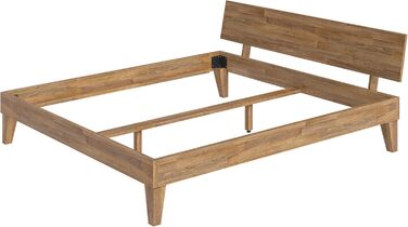 Ліжко Skølm Asgard з масиву дерева 180x200 см - високоякісне дубове ліжко з узголів&39ям - каркас ліжка з натуральним промасленим покриттям - каркас ліжка 180x200 см, підходить як двоспальне ліжко - футон 180x200, промаслений