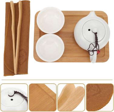 Набір для чаю NUOBESTY з керамічного чайника, портативний дорожній сервіз, термостійкий з ручкою для чаю вдома, в офісі та на відкритому повітрі