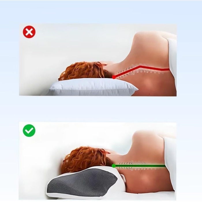 Подушка Curosleep, подушка Dreamsleepz для шиї, ергономічна подушка для шиї Dreamsleepz з контурною підтримкою для сну на боці, спині та животі, для кращого сну (A)