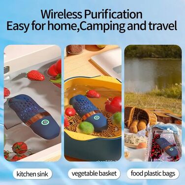 Машина для миття фруктів і овочів YOPOTIKA, портативний засіб для чищення їжі без шнурів, засіб для чищення їжі з технологією очищення OH Ion, для чищення фруктів і овочів, рису