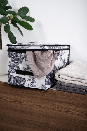 Кошик Idea Home NP-101L Anthracite Flowers 40x30x25 см  (7058548)