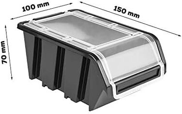 Коробка з кришкою настінна полиця 80 x 80 см, коробки, що штабелюються, контейнери для зберігання, відкриті коробки для зберігання, система зберігання, червоний/чорний
