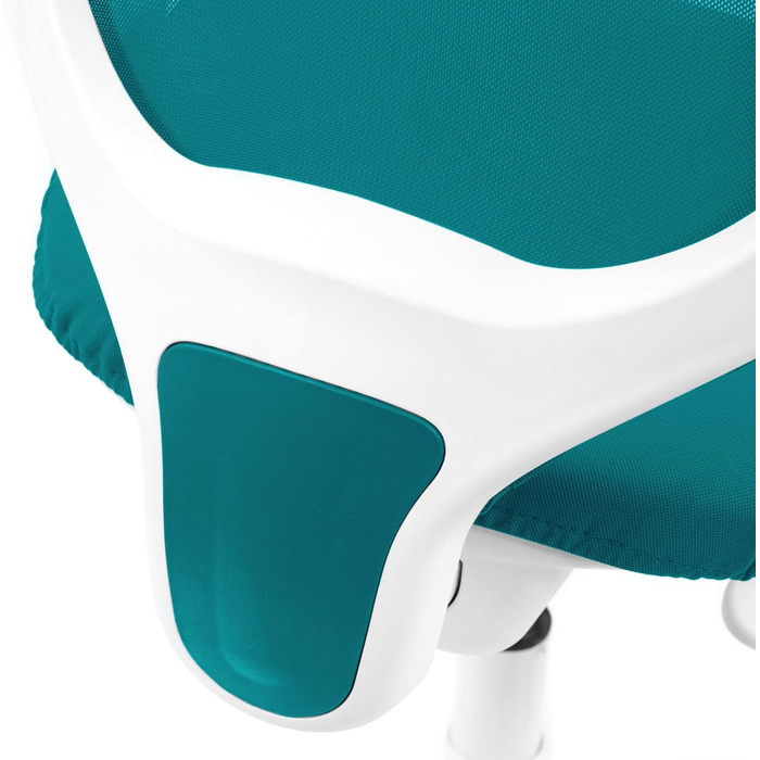 Дитячий стілець Kid Ergo з тканини/сітки з підставкою для ніг, складні підлокітники, синій/білий 101.0 x 56.0 x 52.0 синій, 736413