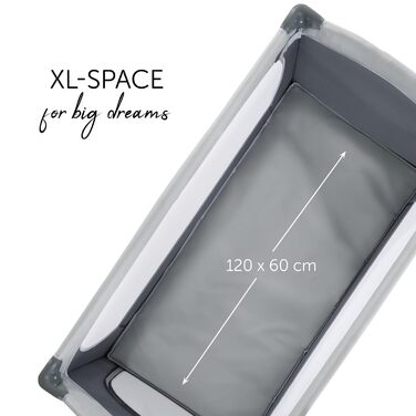 Дорожнє ліжечко Hauck Sleep N Play Go Plus з сумкою для перенесення, колесами, ігровою зоною, компактне та складне, дитяче дорожнє ліжечко для малюків від народження до 15 кг (Stone) Stone Sleep N Play Go Plus