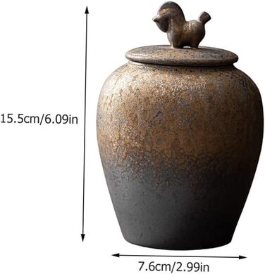 Керамічна ємність для чаю, щільно закривається, невелика побутова банка для зберігання чаю, контактує з харчовими продуктами, міцна та практична кришка