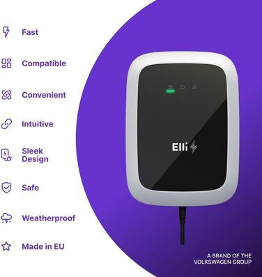 Зарядний пристрій для електромобілів типу 2 Сумісний з усіма електромобілями До 7,4 кВт Кабель 7,5 м у комплекті Використання всер