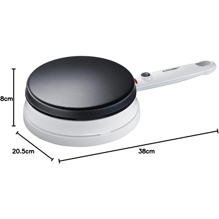 Акумуляторна для тонких млинців, 700 Вт, поверхня для випічки діаметром 18,5 см Одинарна, 677 Crpe-Maker -