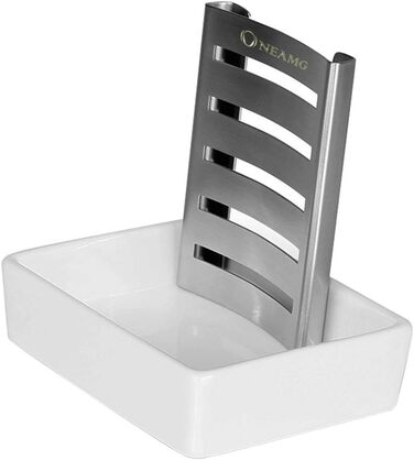 Мильниця OneAmg, керамічне сидіння з нержавіючої сталі SUS 304, тримач для мила, подвійна мильниця без свердління для ванної кімна