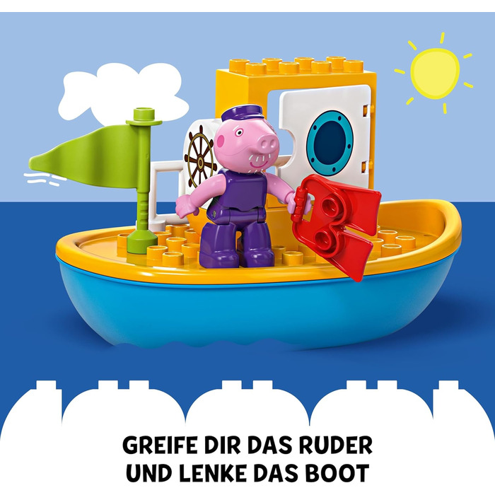 Подорож на човні Пеппи Ігровий набір з іграшковим корабликом для побудови та перебудови з 2 фігурок, творча іграшка, ідея подарунк