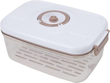 Герметична контейнер-вакууматор з кришкою, що не протікає, сумісний з вакуумним насосом для тривалого зберігання свіжості, великий об'єм (2,1 л)