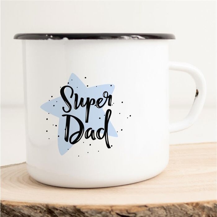 Емальована чашка Super Dad Gift Coffee Mug Vintage 300 мл Super Dad Gift Idea